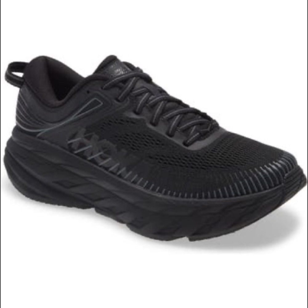 Hoka One One Mens Bondi 7 Mesh Odyssey Grey Deep Well Trainers (10)